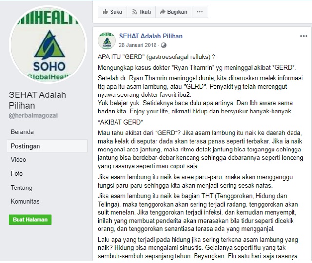[Cek Fakta] Viral Pesan Berantai WhatsApp Sebut Ashraf Sinclair Meninggal karena GERD? Ini Faktanya