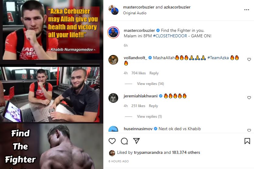 Duel dengan Vicky Prasetyo, Azka Corbuzier Dapat Dukungan dari Khabib Nurmagomedov