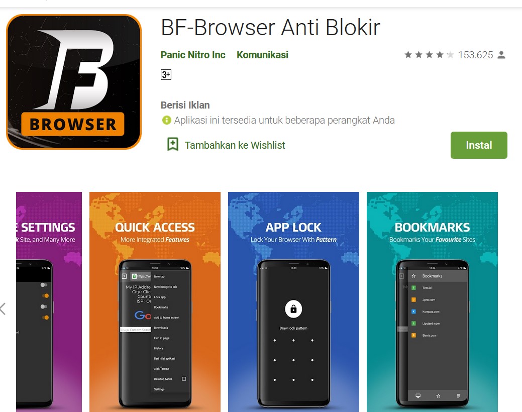 BF Browser perambah anti blokir