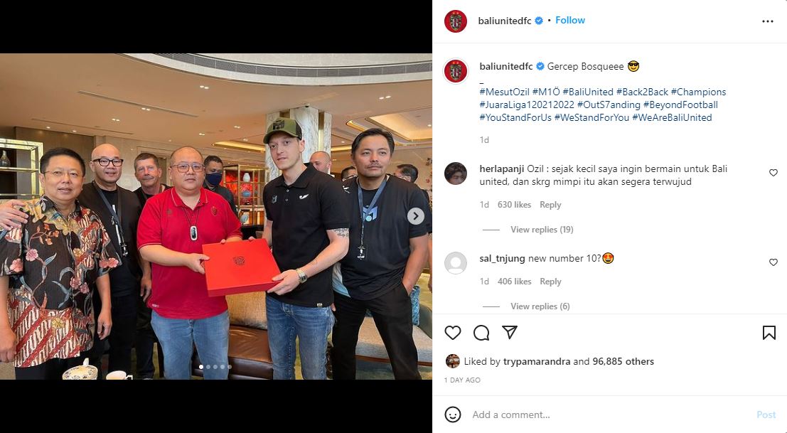 Bali United Gercep Temui Mesut Ozil, Bahas Kontrak?