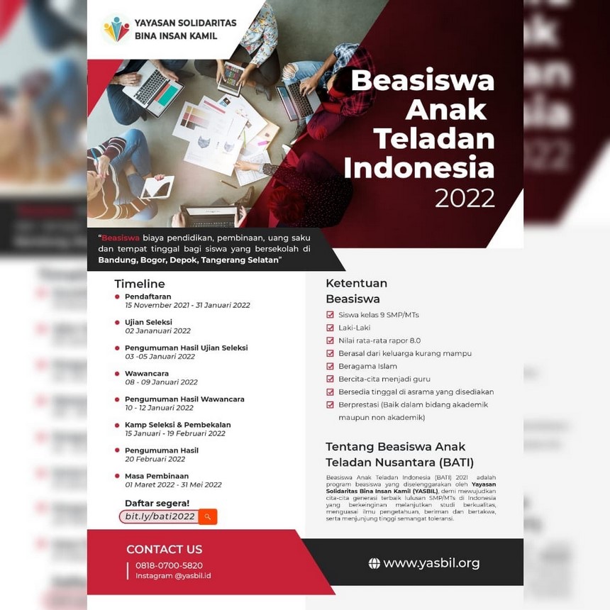 (Beasiswa BATI 2022 Instagram yasbil.id)