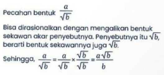 Belajar Matematika: Sifat Bentuk Akar dan Cara Merasionalkannya