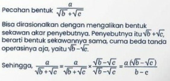 Belajar Matematika: Sifat Bentuk Akar dan Cara Merasionalkannya