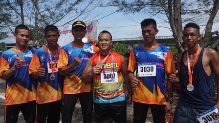 Puluhan Brimob Uji Ketahanan Fisik Lewat Babel Trail Run 2017
