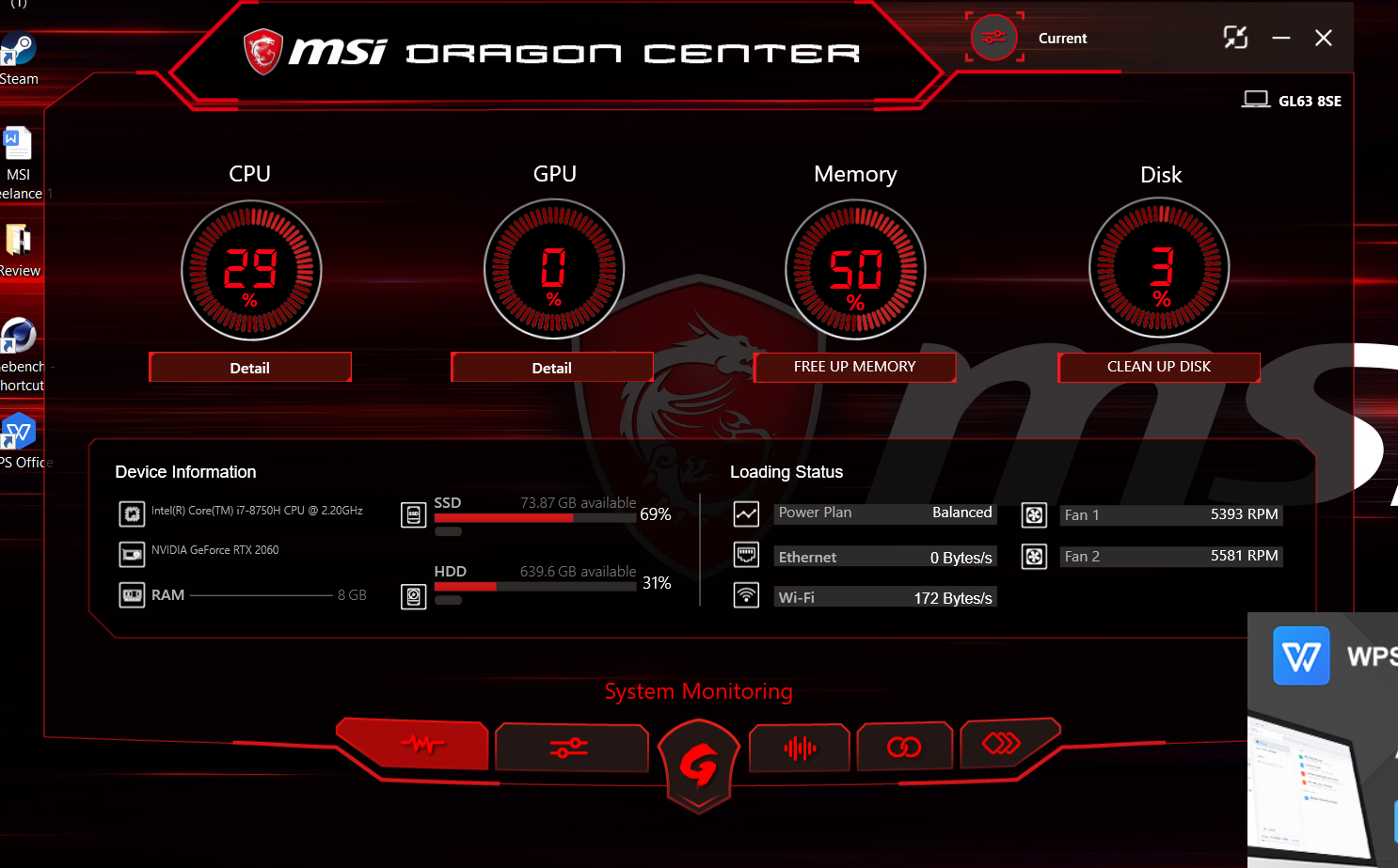 MSI GL63 8SE, Pakai Intel Core i7 dan NVIDIA RTX 2060