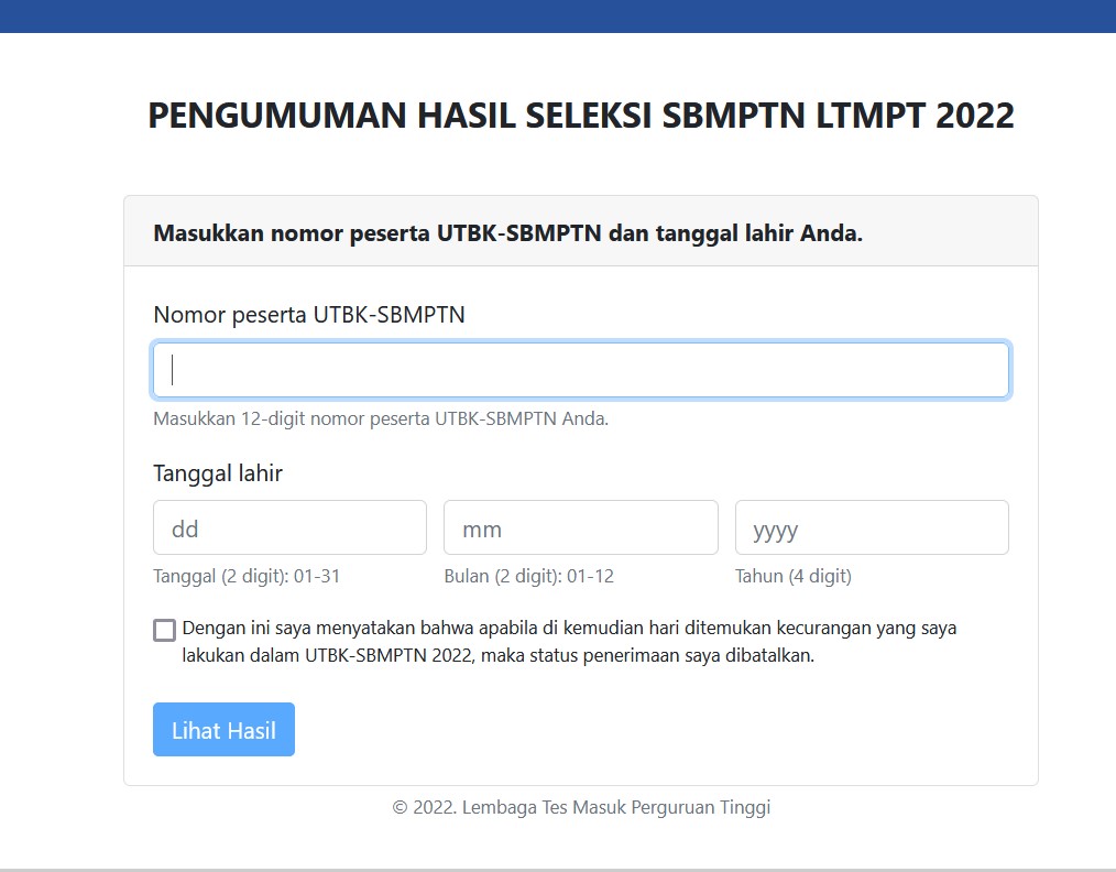 Ini Cara Melihat dan Unduh Nilai UTBK SBMPTN 2022 untuk Daftar Jalur Mandiri