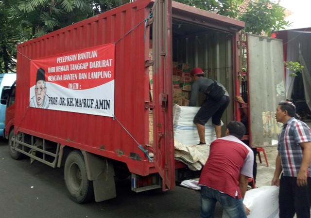 Ma'ruf Lepas Bantuan untuk Korban Tsunami