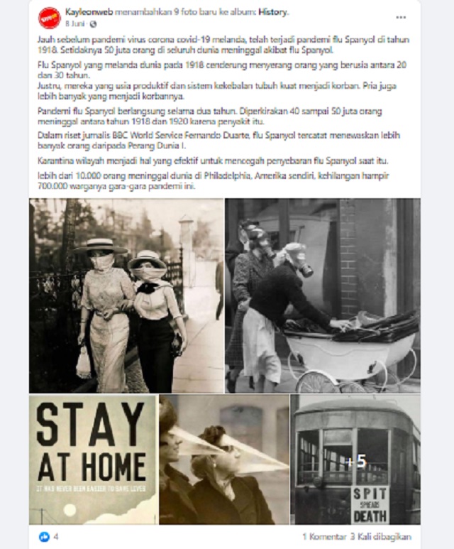 [Cek Fakta] Foto Suasana saat Pandemi Flu Spanyol 1918 Hoaks, Ini Faktanya