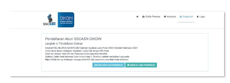 Cetak kartu informasi akun tangkap layar Buku Petunjuk Sekolah Kedinasan 2022)