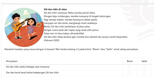 Kumpulan Contoh Soal ANBK SD 2022, AKM Literasi dan Numerasi