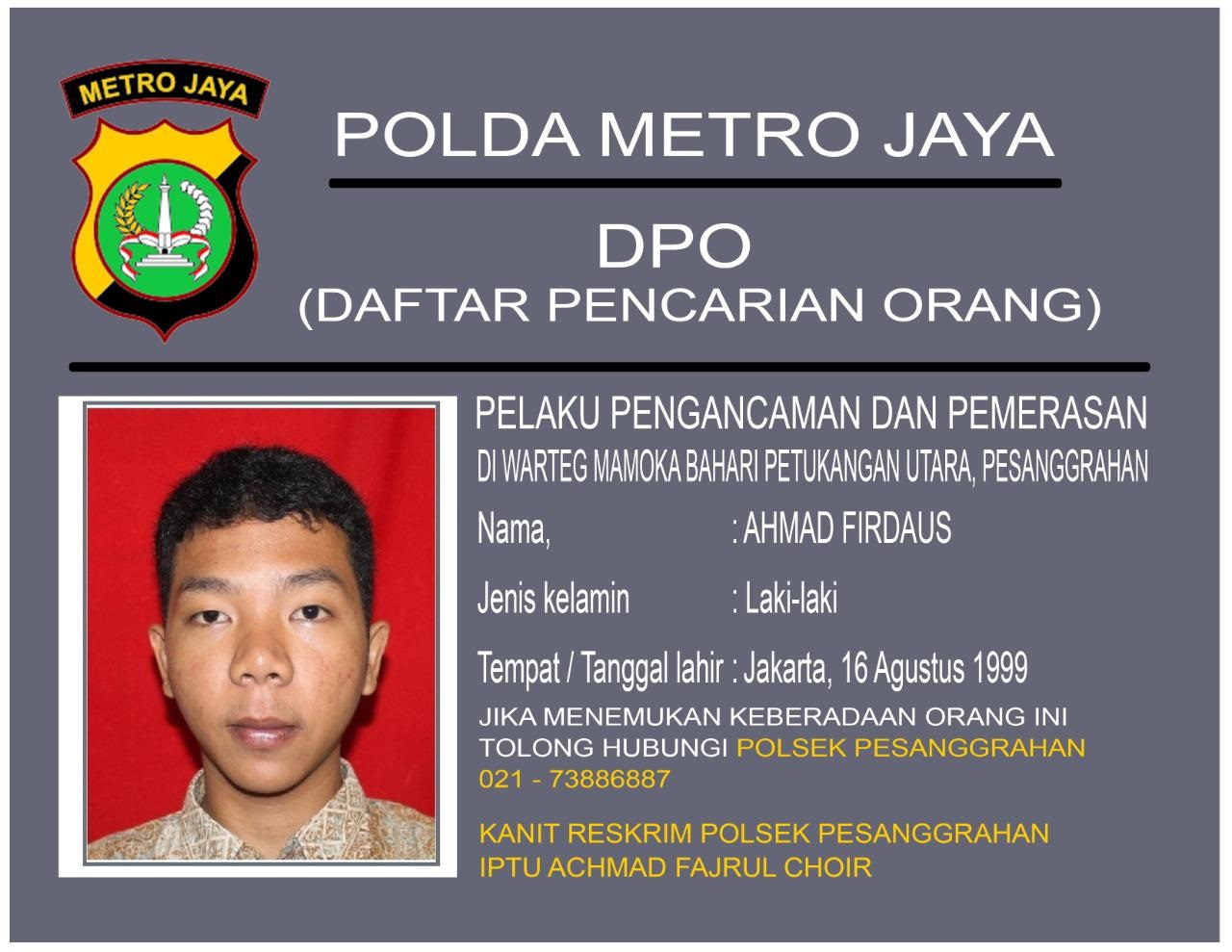 Begal di Warteg Jadi Buronan
