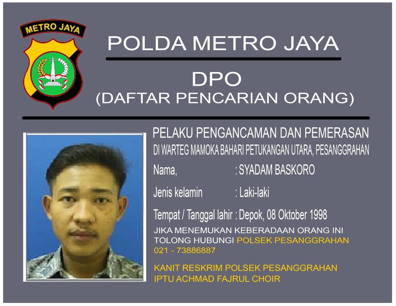 Begal di Warteg Jadi Buronan