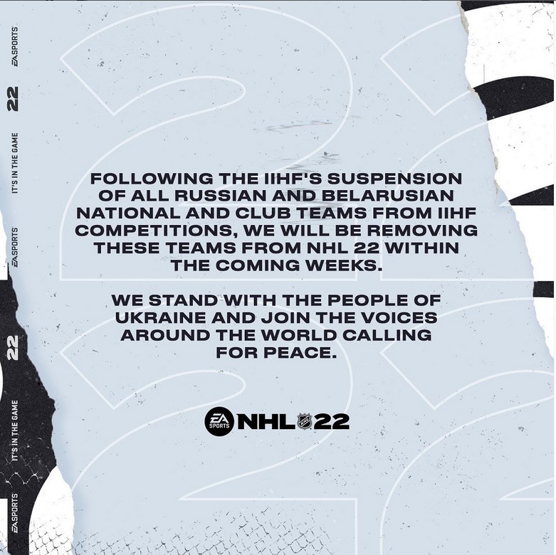 NHL 22 hapus timnas Rusia