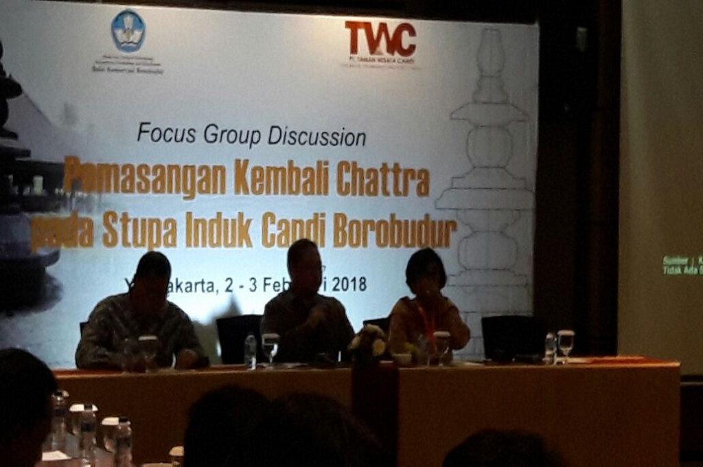 Pemasangan Payung Puncak Stupa di Candi Borobudur sedang Dikaji