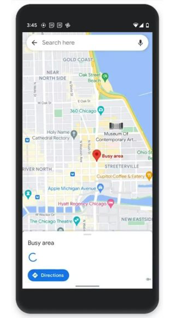 Fitur terbaru Google Maps Area Busyness bisa memetakan kerumunan. Foto Gizmodo 