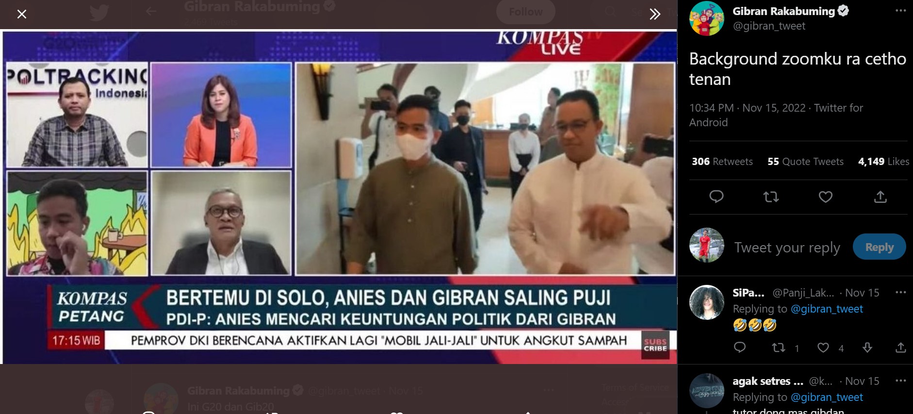 Background Zoom Gibran saat Wawancara TV Disorot Netizen, Kenapa?