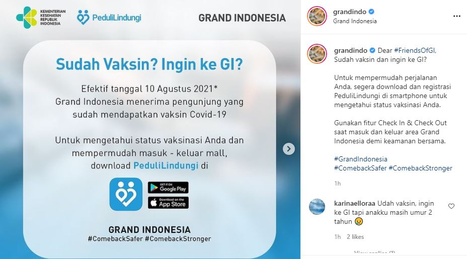 Daftar Mal di Jakarta yang Wajibkan Sertifikat Vaksin untuk Pengunjung