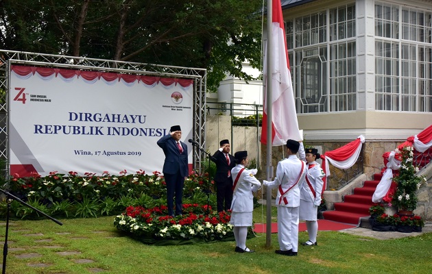 HUT ke-74 RI di Wina, Dubes Djumala Serukan Persatuan