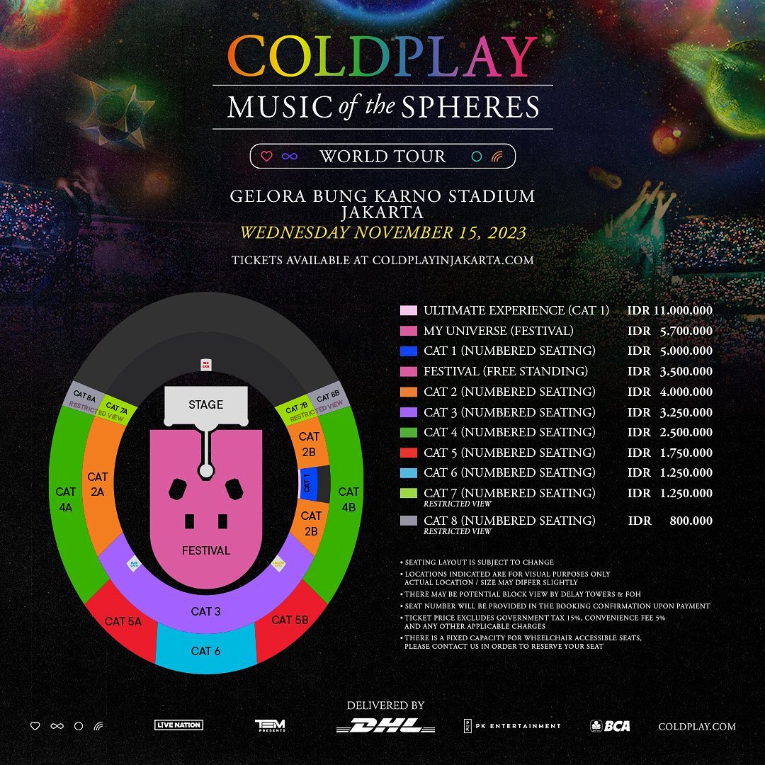 Segini Harga Tiket Konser Coldplay Jika Sudah Termasuk Pajak, Paling Mahal Rp13 Juta