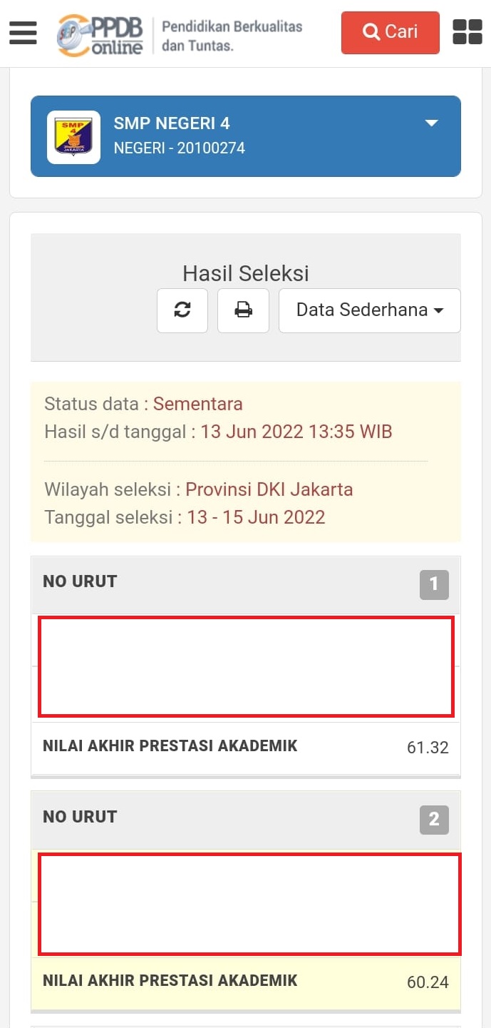 Cara cek hasil PPDB Jakarta 2022 di hp