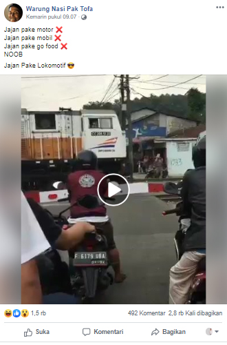 Pintu Perlintasan Kereta Api Ditutup Karena Menunggu Masinis Jajan di Warung? Ini Faktanya