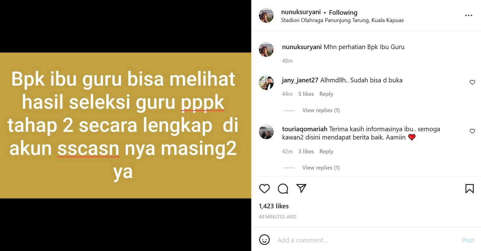 Instagram Nunu Suryani
