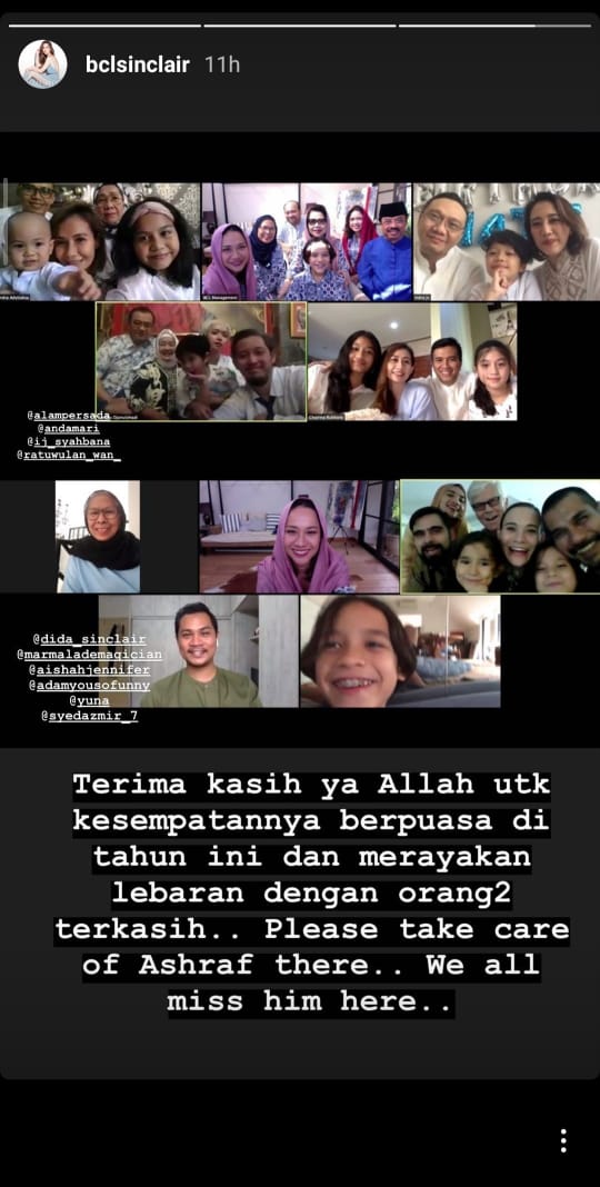 Rayakan Lebaran, BCL Kenang Mendiang Ashraf
