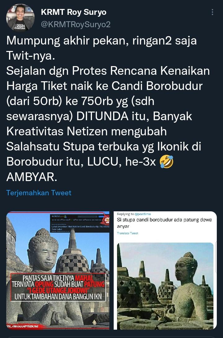 Pengubah Gambar Stupa Candi Borobudur Mirip Wajah Jokowi Diusut