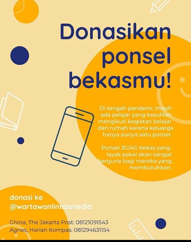 Sejumlah Wartawan Inisiasi Gerakan Donasi Ponsel Pintar untuk Pelajar