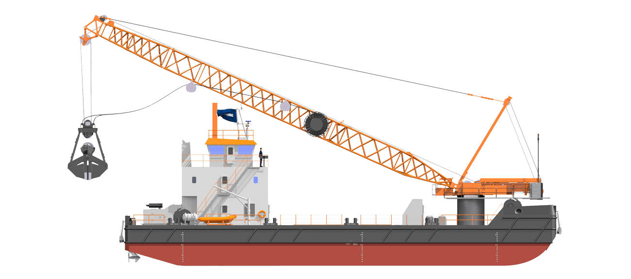 Badan Lion PK-LQP akan Diangkat dengan Crane Barge