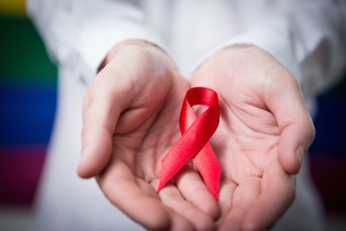 Ilustrasi pita merah untuk HIV AIDS AFP
