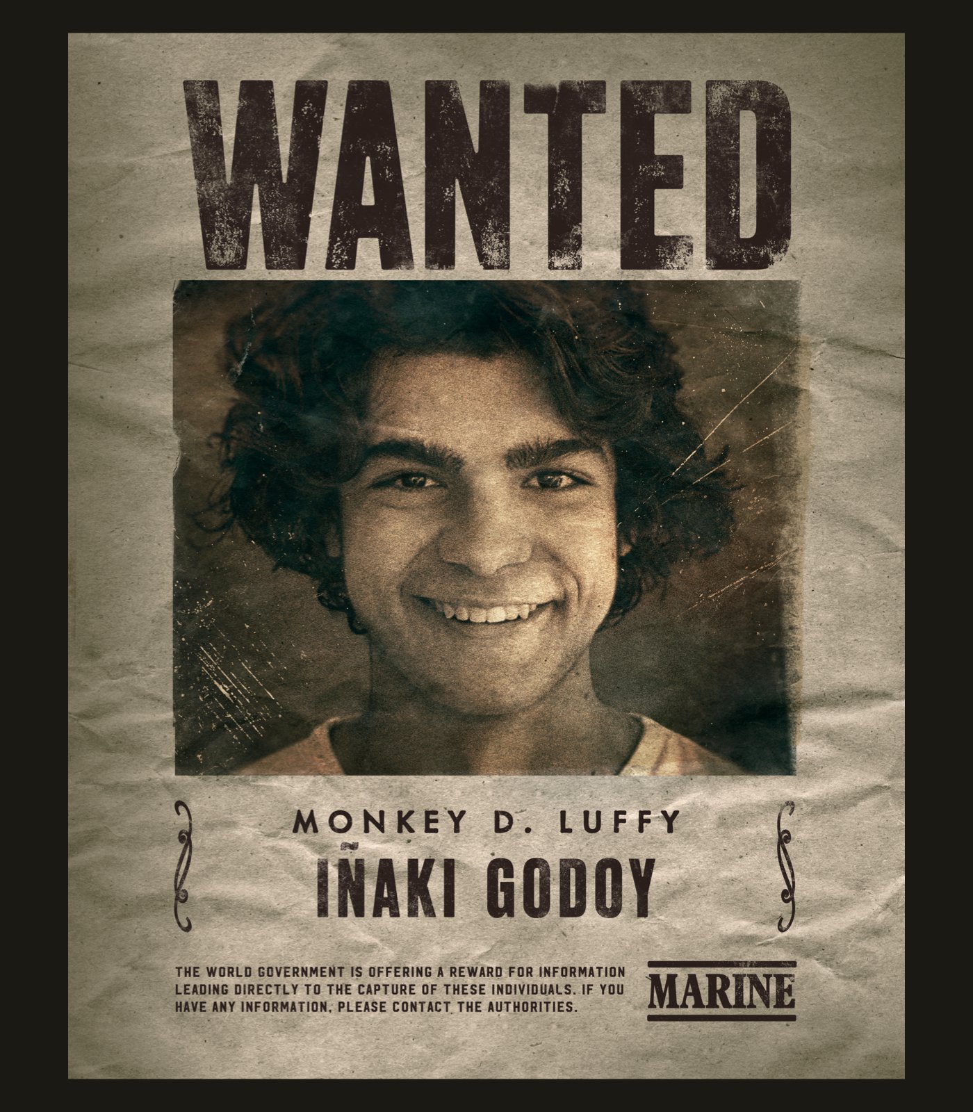 Inaki Godoy berperan sebagai Luffy