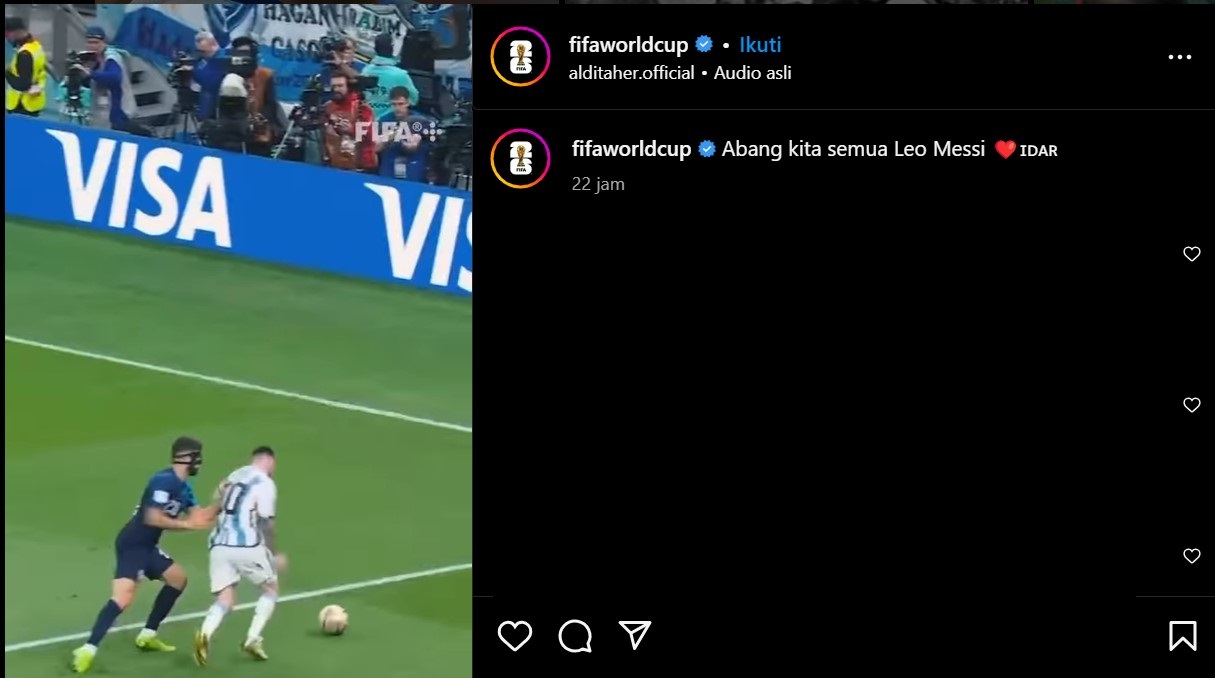 Lirik Lagu Aldi Taher Why Mr Messi yang Viral Dipakai Akun Instagram FIFA
