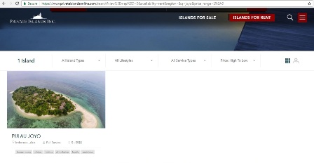Lagi, Ada Situs yang Berniat Jual Pulau