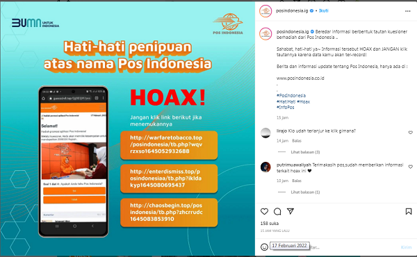 [Cek Fakta] Beredar Link PT Pos Indonesia Gelar Survei Berhadiah Rp2 Juta? Ini Faktanya