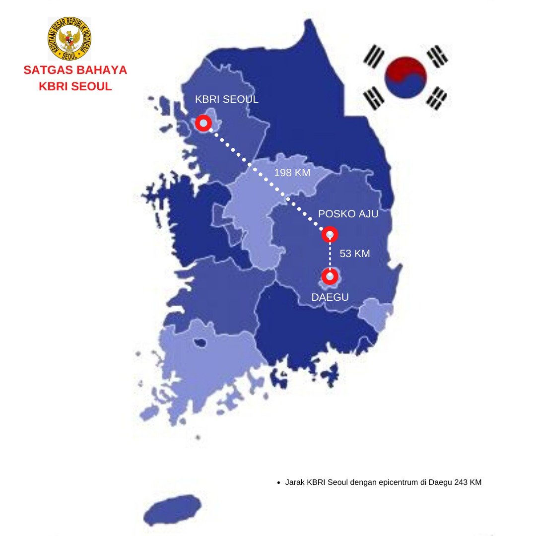 KBRI Seoul Buka Posko Aju Dekat Daegu
