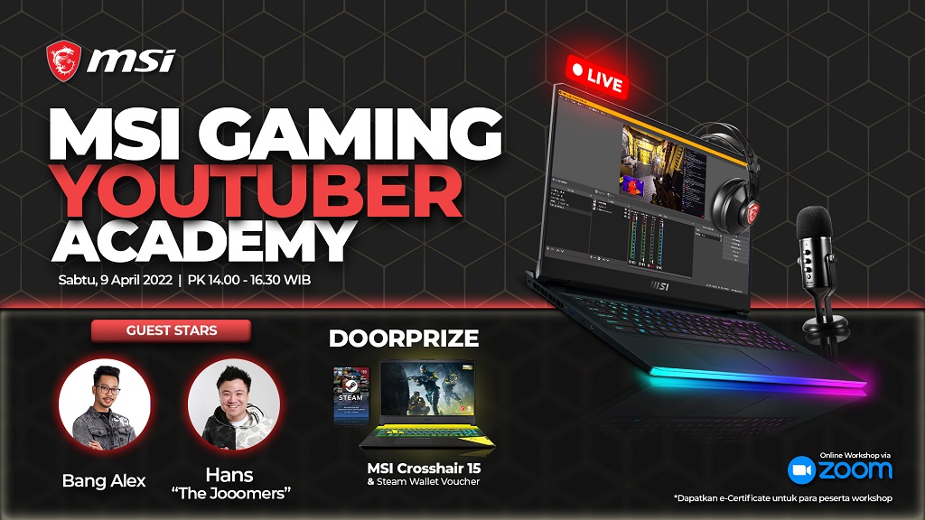 MSI Siapkan Program Edukasi Proses Pembuatan Konten Gaming di YouTube
