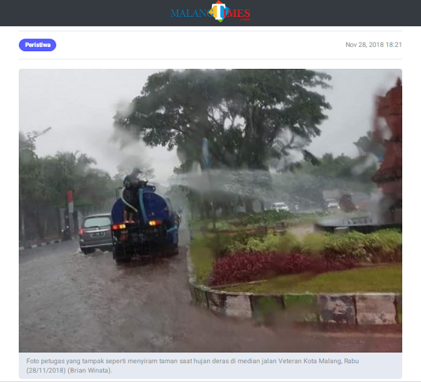 [Cek Fakta] Foto Petugas Siram Tanaman saat Hujan Deras Dikaitkan dengan Anies Baswedan? Ini Faktanya