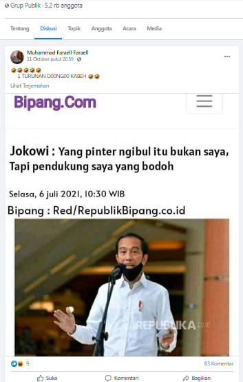 [Cek Fakta] Benarkah Jokowi Sebut Pendukungnya Bodoh? Ini Faktanya
