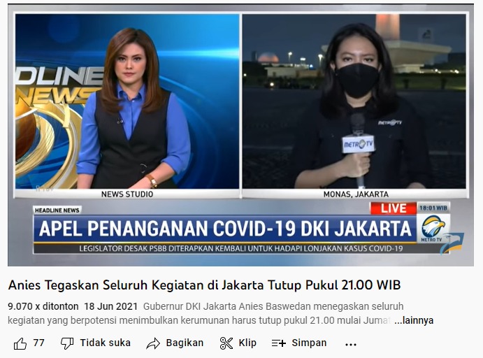 [Cek Fakta] Video Anies Tegaskan Seluruh Kegiatan di Jakarta Tutup Pukul 21.00 WIB? Ini Faktanya