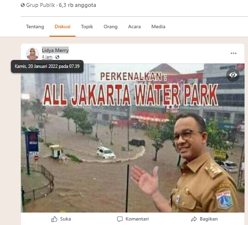 [Cek Fakta] Foto Anies Perkenalkan Jakarta jadi <i>Waterpark</i>? Ini Faktanya