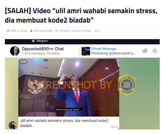[Cek Fakta] Video Jokowi Seperti Pemain Srimulat dan Dikaitkan dengan Dosa Bangsa? Ini Faktanya