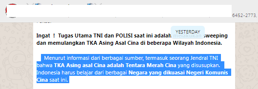 [Cek Fakta] TKA Tiongkok Tentara Merah yang Disusupkan Masuk Indonesia? Ini Faktanya