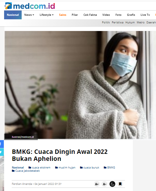 [Cek Fakta] Muncul Fenomena Aphelion Cuaca jadi Lebih Dingin dan Bikin Meriang hingga Batuk Sesak Napas? Simak Faktanya