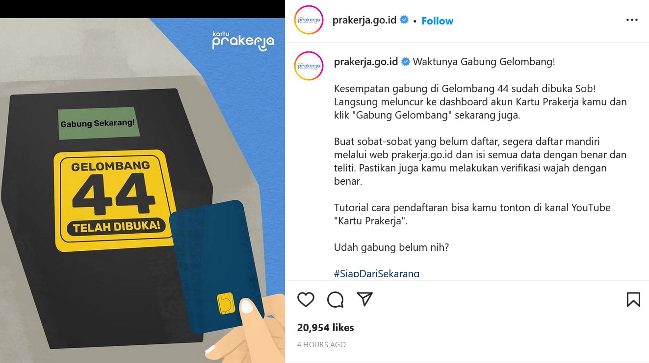 Kartu Prakerja Gelombang 44 Sudah Dibuka, Ini Cara Daftar dan Tips Memasukkan Alamat
