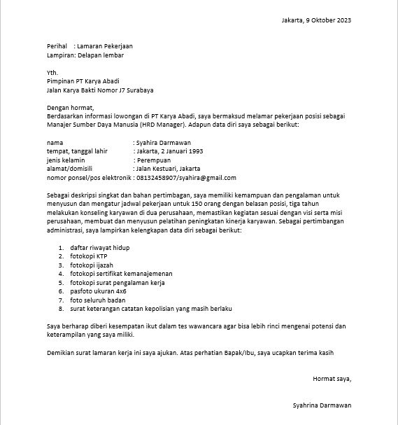 Simak Yuk, 10 Langkah Menulis Surat Lamaran Kerja