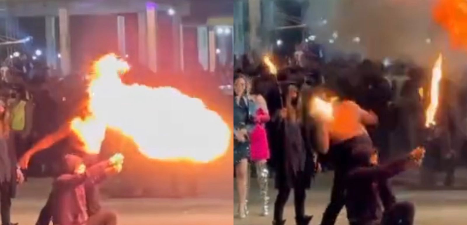 Ngeri! Wajah Limbad Terbakar saat Lakukan Atraksi Sembur Api