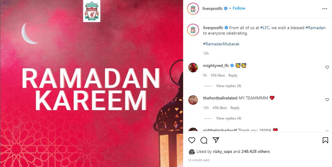 Selamat Puasa, Inilah Ucapan Menyambut Ramadan dari Klub-klub Top Eropa