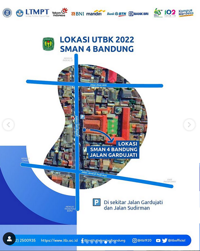 Lokasi UTBK 2022 pusat UTBK ITB SMAN 4 Bandung