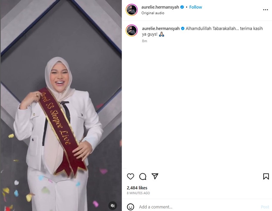 Wow! Perdana Live Streaming di Shopee Live, Aurel Hermansyah Kebanjiran Lebih dari 3 Ribu Pesanan